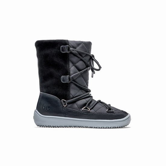 Zimne Topanky Be Lenka Barefoot Snowfox Detske Čierne / Siva | SK-7402